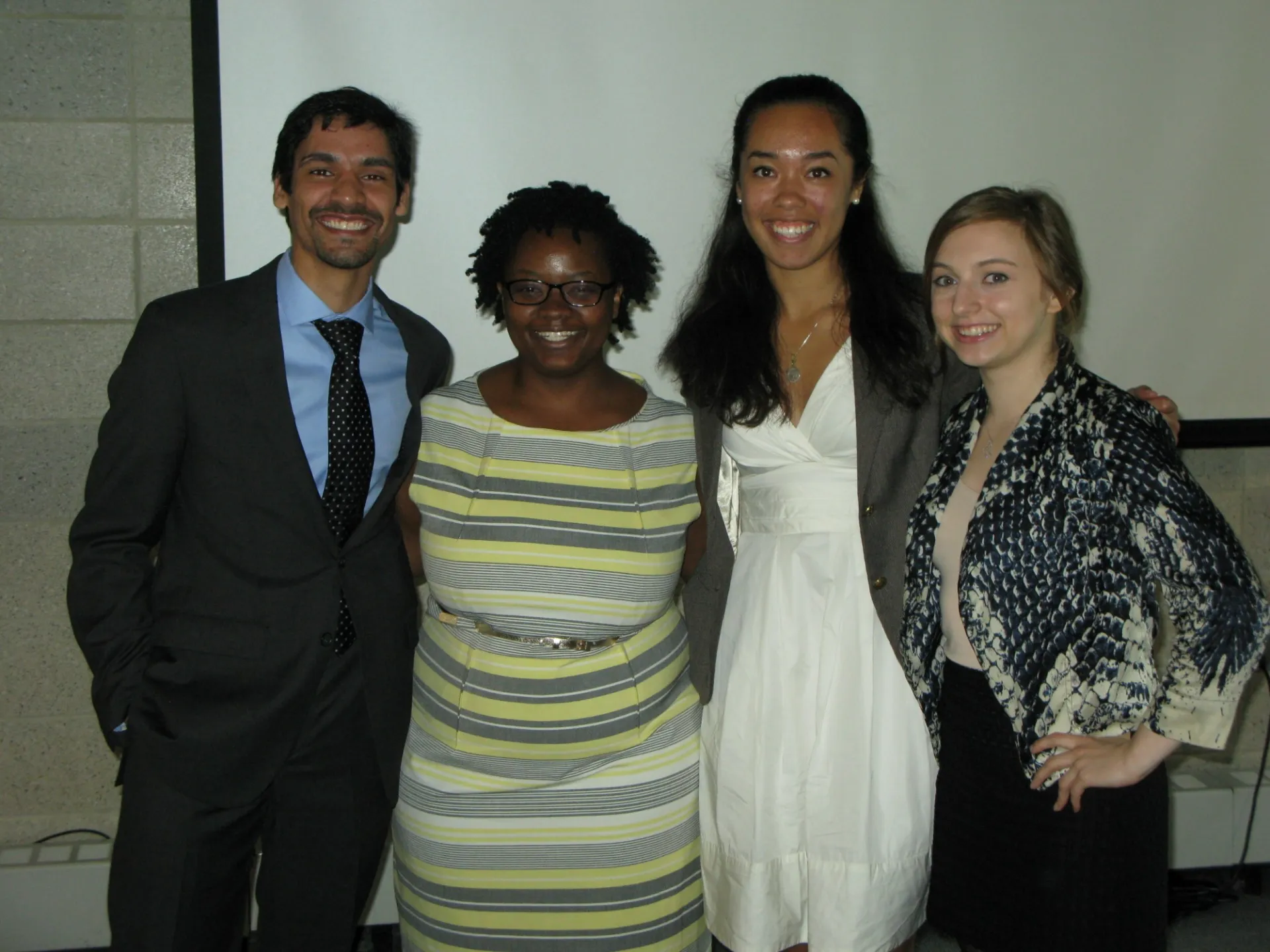 Cohort 7: Deivid Ribeiro, Physics; Blance Fields, Biological Sciences, Carina Fish, Earth and Environmental Sciences; and Amanda Buch, Biomedical Engineering