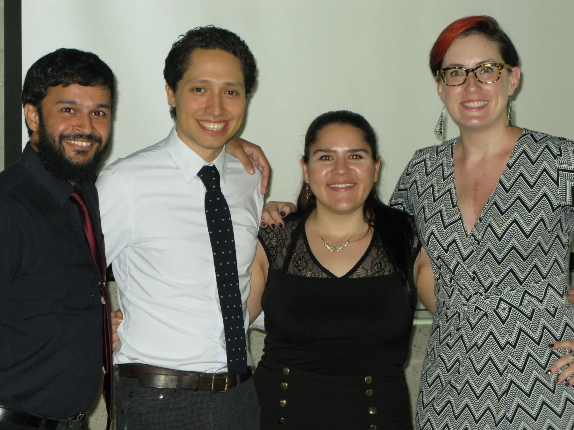 Steven Mohammed, Cohort 9; Erick Andrade, Cohort 9; Juliana Agudelo, Cohort 9; and Summer Ash, Assistant Director, Bridge to the Ph.D. Program