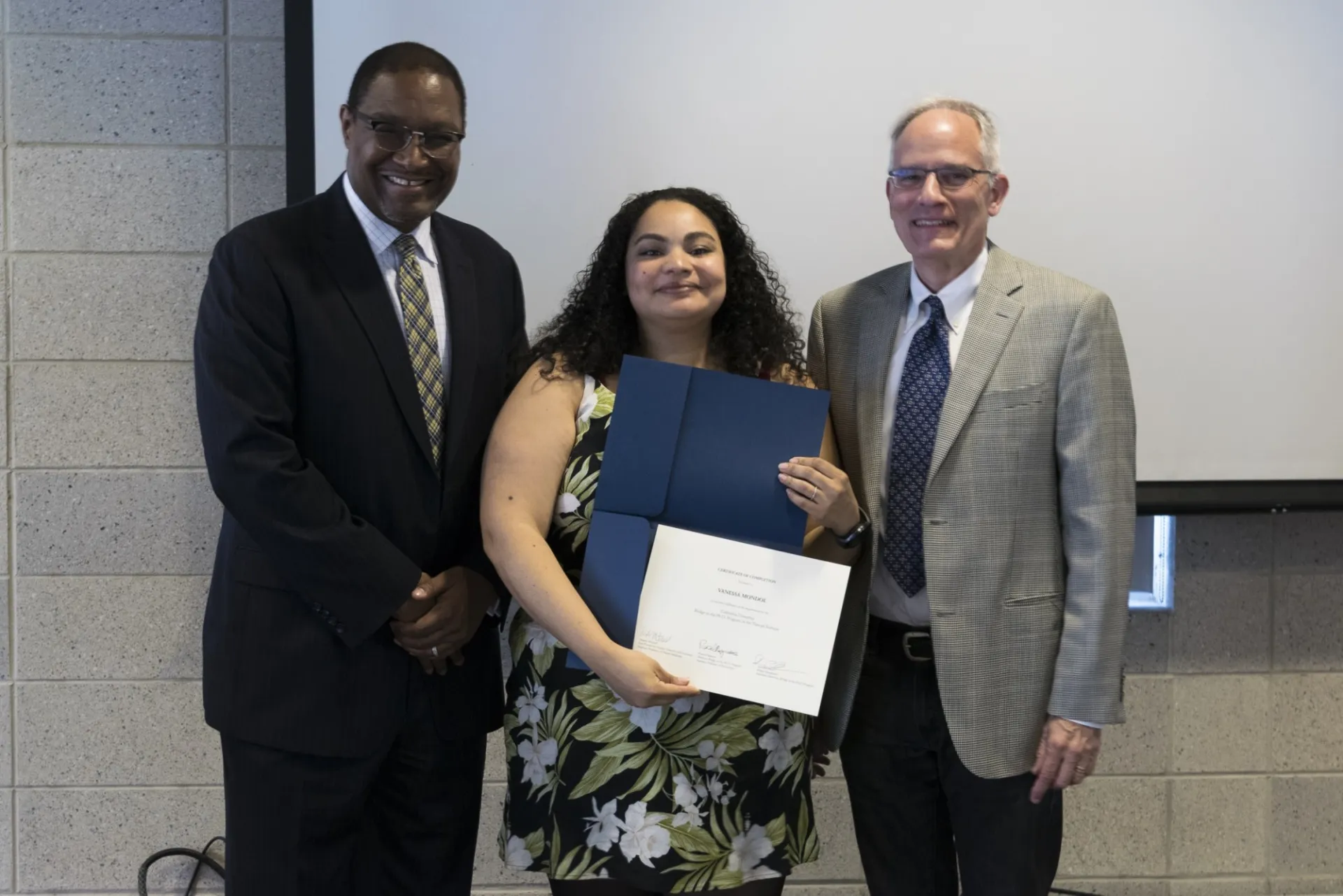 Dennis Mitchell, Vanessa Mondol, and Carlos Alonso