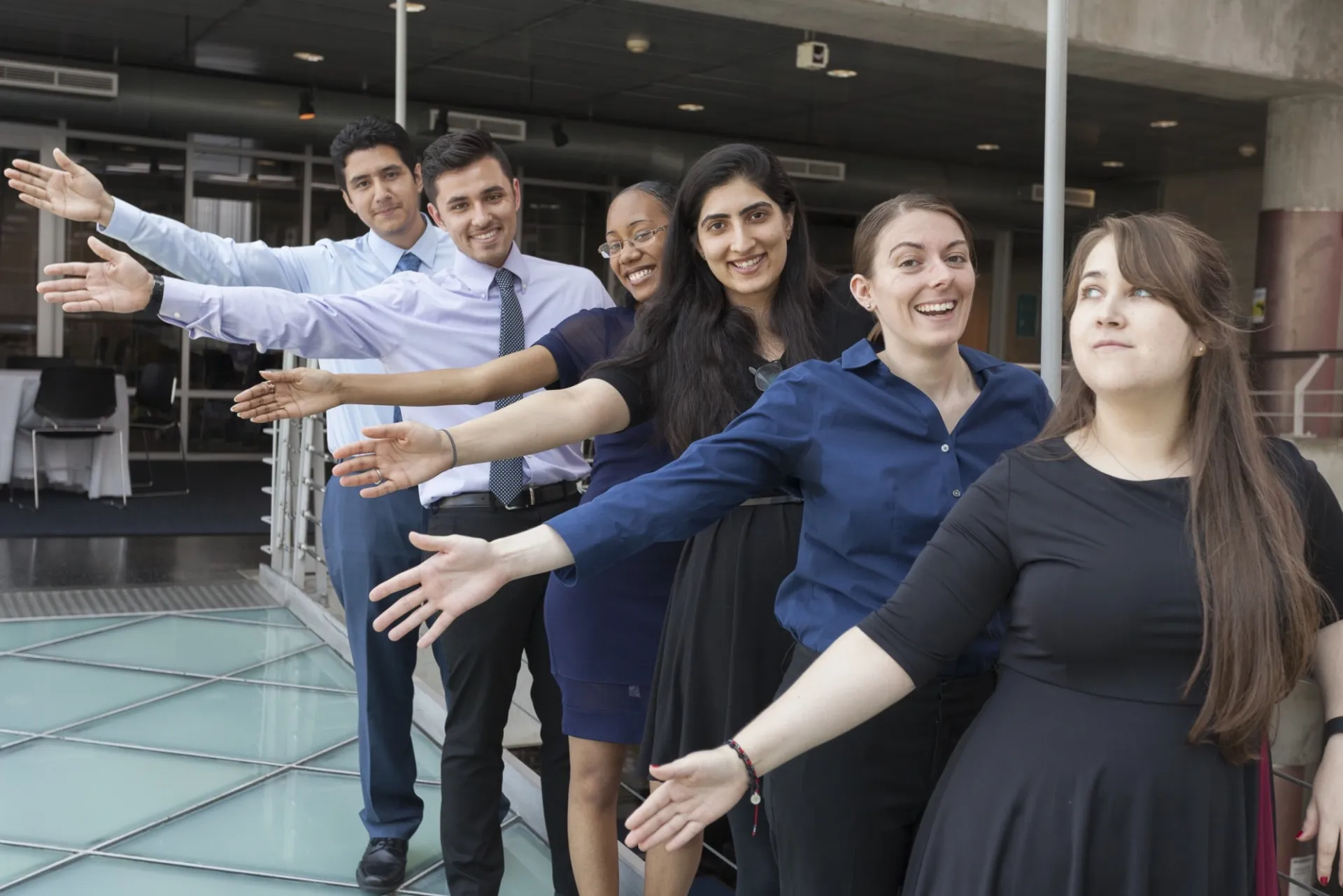 Cohort 9: Jorge Cortés, Astronomy; Shane Colombo, Psychology; Kassidy Lundy, Biological Sciences; Huda Qureshi, Applied Physics; Kursti DeLello, Physics; and María Hernández Limón