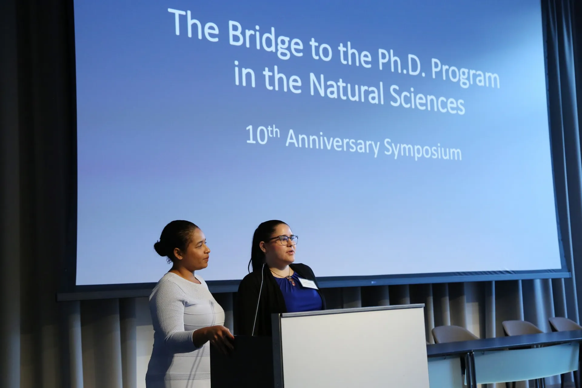 Bridge Alumnae: Raven Diacou, Cohort 3, Neuroscience and Juliana Agudelo, Cohort 4, Chemistry