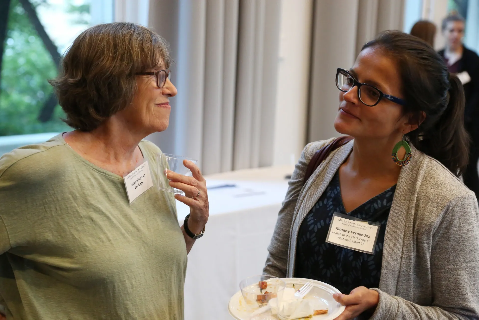 Jacqueline van Gorkom, Professor, Department of Astronomy and her former Bridge scholar, Ximena Fernández, Cohort 1  