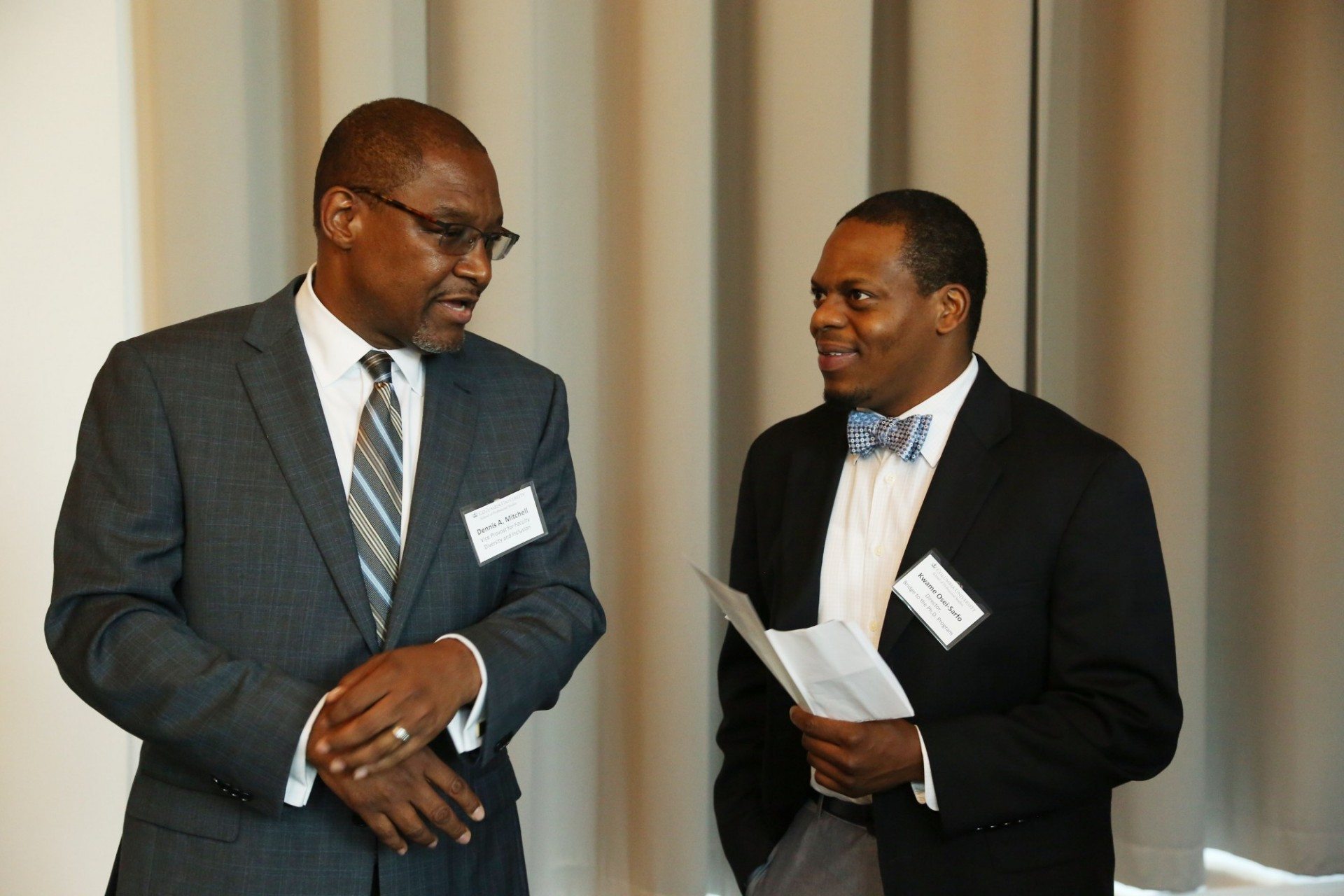 Dennis Mitchell, Vice Provost for Faculty Diversity and Inclusion and Kwame Osei-Sarfo, Director, Bridge to the Ph.D. Program